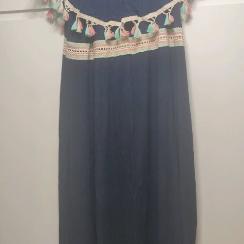 Just Perfect XL-XXL blue long dress with tassels like new