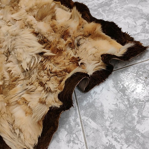 Leather fur rug used
