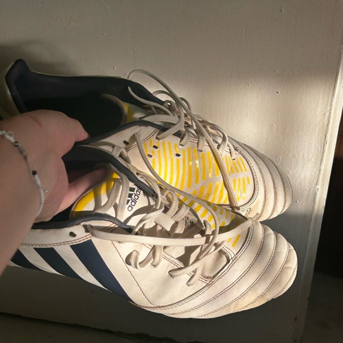 Adidas Predator LZ TRX FG football shoes white, dark blue, like new