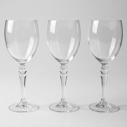 Set of 3 crystal wine glasses new, height 18.5 cm