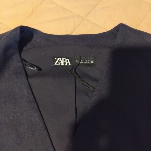 Zara linen vest dark blue new, size M