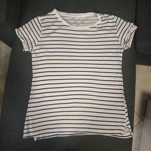 Basics striped T-shirt new, size S, white