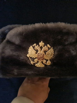 Russian Ushanka hat new with Soviet emblem and faux fur unisex