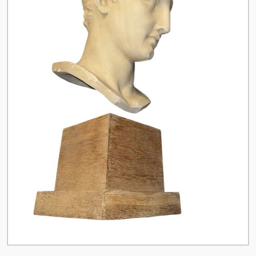 Hermes Bust by Praxiteles used, wooden base 60 cm height
