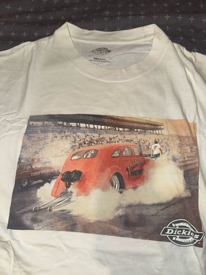 Dickies Vintage T Shirt used, white with print
