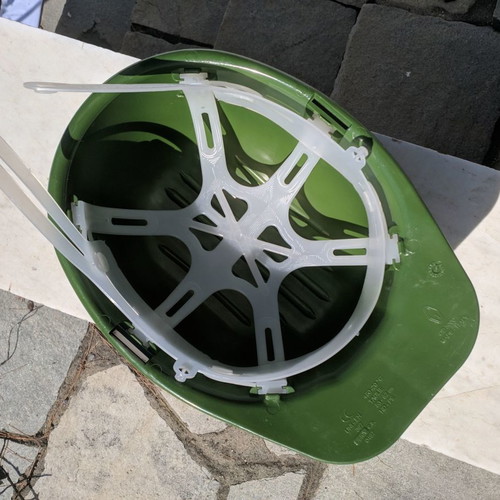 Safety helmet new, green, made in Italy
