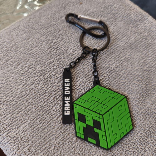 Minecraft keychain new, black and green