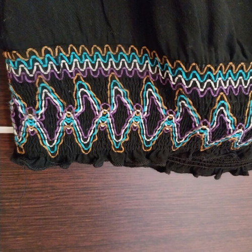 Women's blouse with embroidery, size S, black