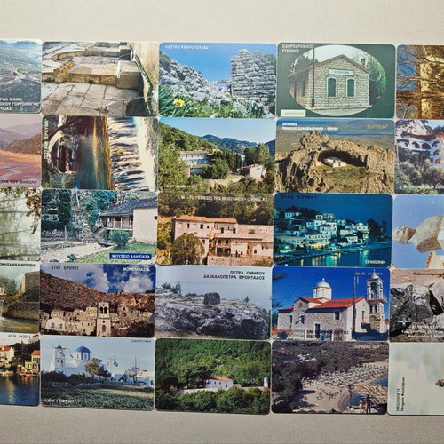 Collectible phone cards used, pack of 25 with landscapes