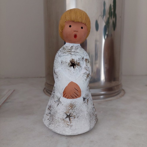 Ceramic Angel Tealight Holder 20cm Vintage Style