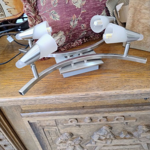 Obi ceiling spotlight lamp like new, satin nickel with glass details