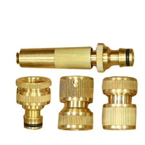 Set of brass sprinkler, connectors and fittings 4 pieces new