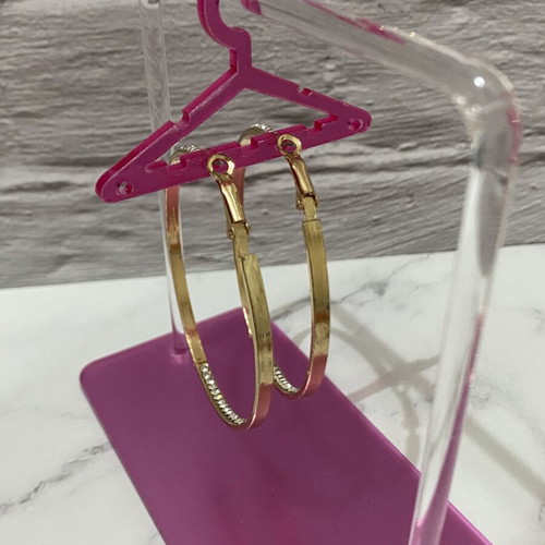 Large hoop earrings with rhinestones like new, gold tone