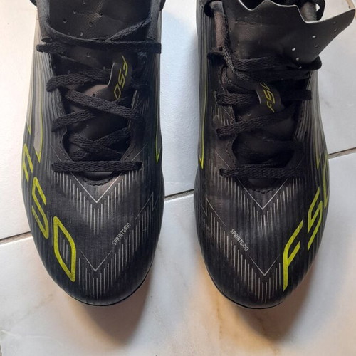 Adidas Performance F50 Club football shoes, black with studs, size 42