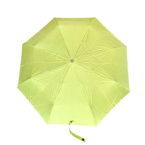 Longchamp folding umbrella lime with leather handle new