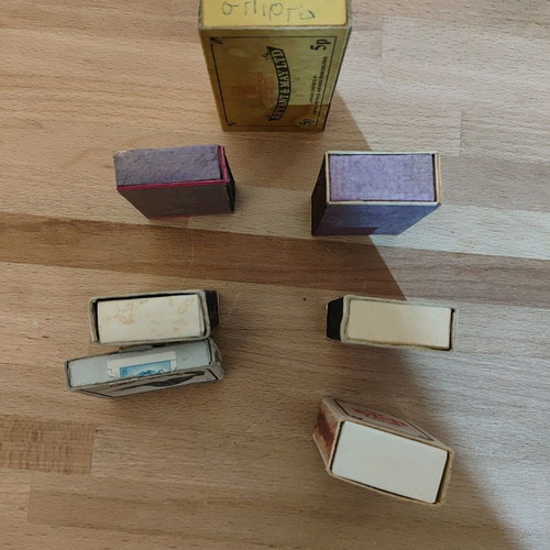 Vintage matchboxes used, pack