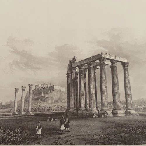 Engraving copy of the columns of Olympian Zeus like new