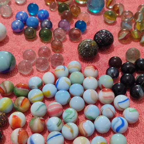 Glass marbles vintage 70s 80s used, good condition
