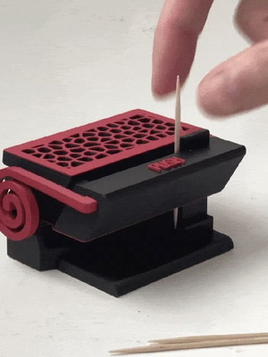3D Printed Dispenser Toothpick Holder New with Push Mechanism