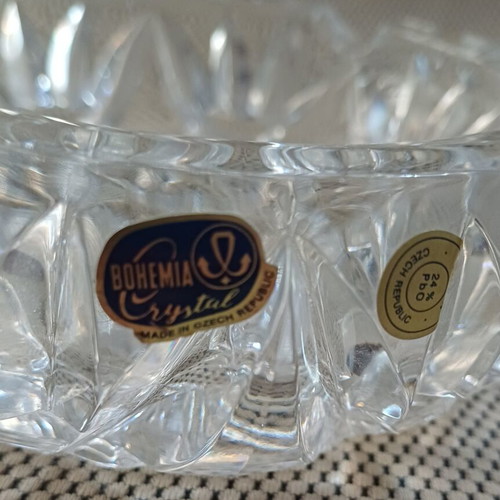 Vintage Bohemia Crystal Ashtray 24% PbO, authentic, like new