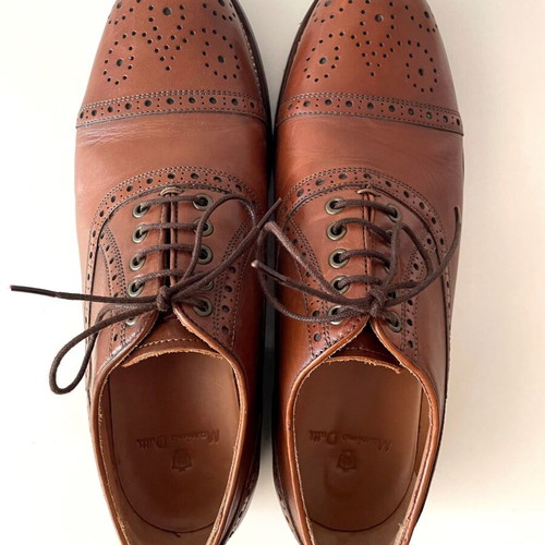 Massimo Dutti brown leather shoes size 43 like new
