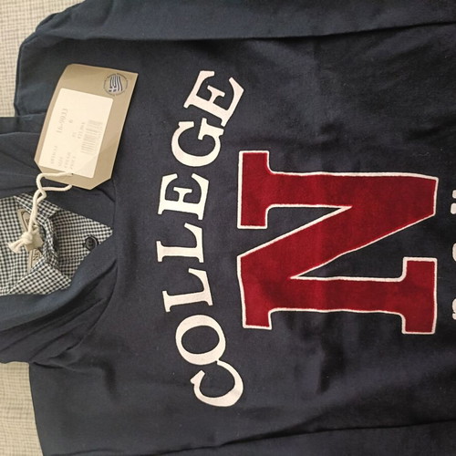 New College hoodie sweatshirt with shirt detail, new, multicolor for 6 years