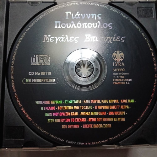 Giannis Poulopoulos Megales Epityhies CD 1998, laiko