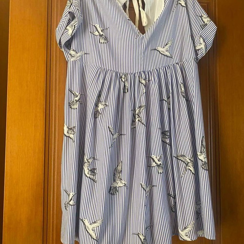 Lynne dress used with blue pattern and designs