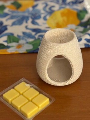 Lemon scented wax melts and burner