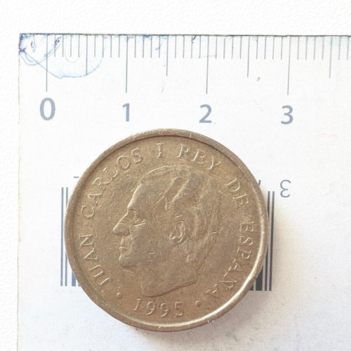 Spanish 100 Pesetas coin used, 1995