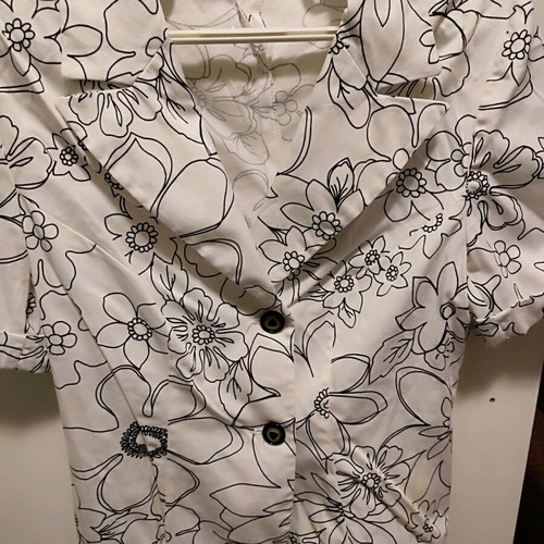 Short white floral jacket Raxevski like new, cotton