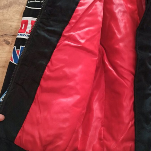 JH Design men's jacket used, size M, black and red