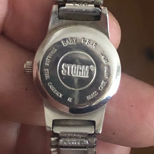 Storm London wristwatch rare mini baby t-bar bubble used