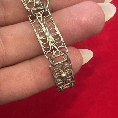 925 filigree bracelet vintage, 18.3 cm