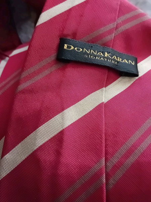 Vintage burgundy striped Donna Karan tie like new