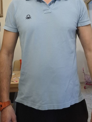 Benetton polo t shirt σαν καινούργιο, μπλε, XL
