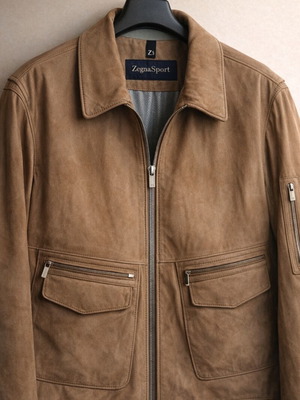 Zegna Sport jacket από nubuck δέρμα σαν καινούργιο, καφέ, μέγεθος L