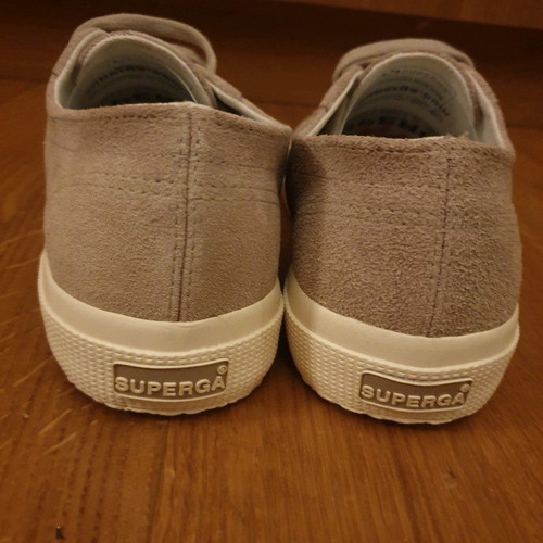 Superga beige suede sneakers new, size 39, with laces and ribbons
