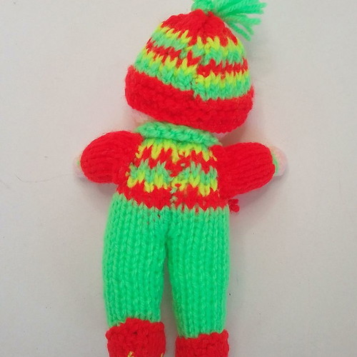 Crochet Winter knitted handmade doll 18 cm tall