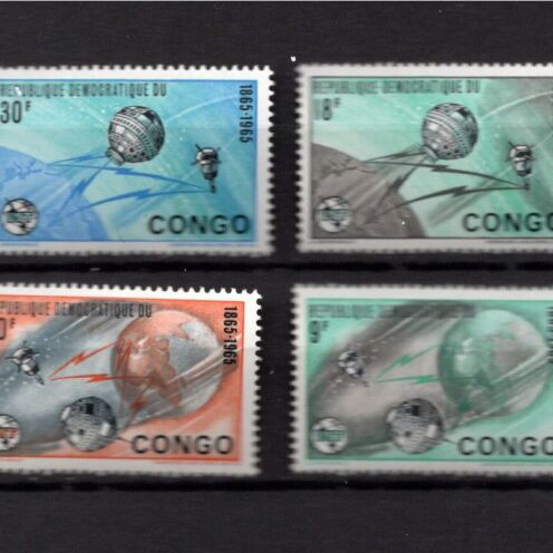 Congo 1965 The 100th Anniversary of ITU complete mint set new