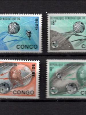 Congo 1965 The 100th Anniversary of ITU complete mint set new