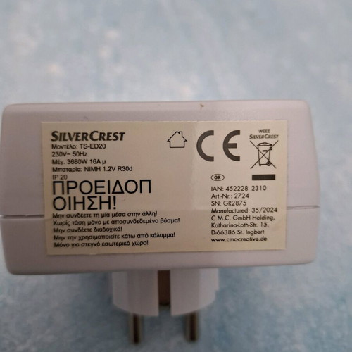 SilverCrest TS-ED20 digital plug timer like new, weekly