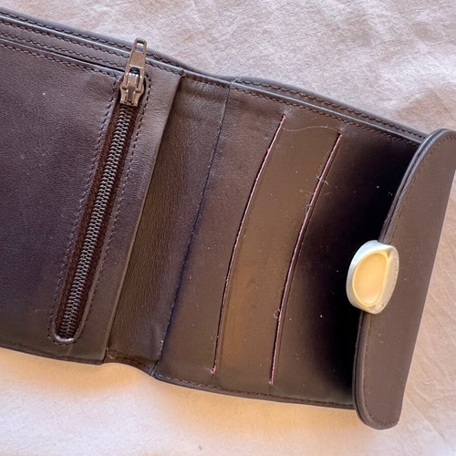 Mandarina Duck wallet used, purple color