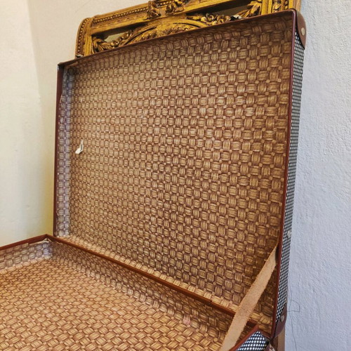Old suitcase used vintage retro decor from 1950-60s