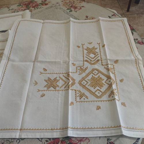 Lefkadian embroidery set of three pieces, handmade, new