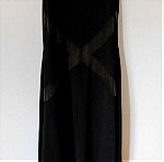  Maxi μαύρο φόρεμα με ιδιαίτερο διάφανο σχέδιο Amaya Arzuaga - Large