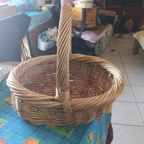 Χειροποίητο ψάθινο καλάθι, 27x22x12 εκ