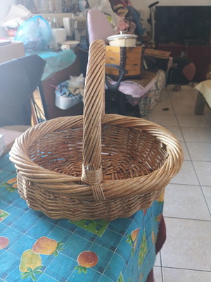 Χειροποίητο ψάθινο καλάθι, 27x22x12 εκ