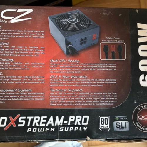 OCZ Mod X Stream-Pro 600W power supply brand new