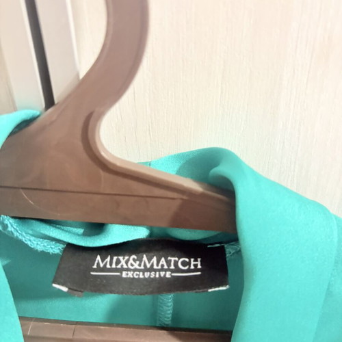 Mix & Match satin tunic dress emerald green like new